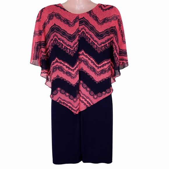 Enfocus Cape Dress Women’s Sz 16W Black Knit Sleeveless Pullover V Neck - Picture 2 of 8